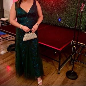 Floor-length Emerald Sequined Gown